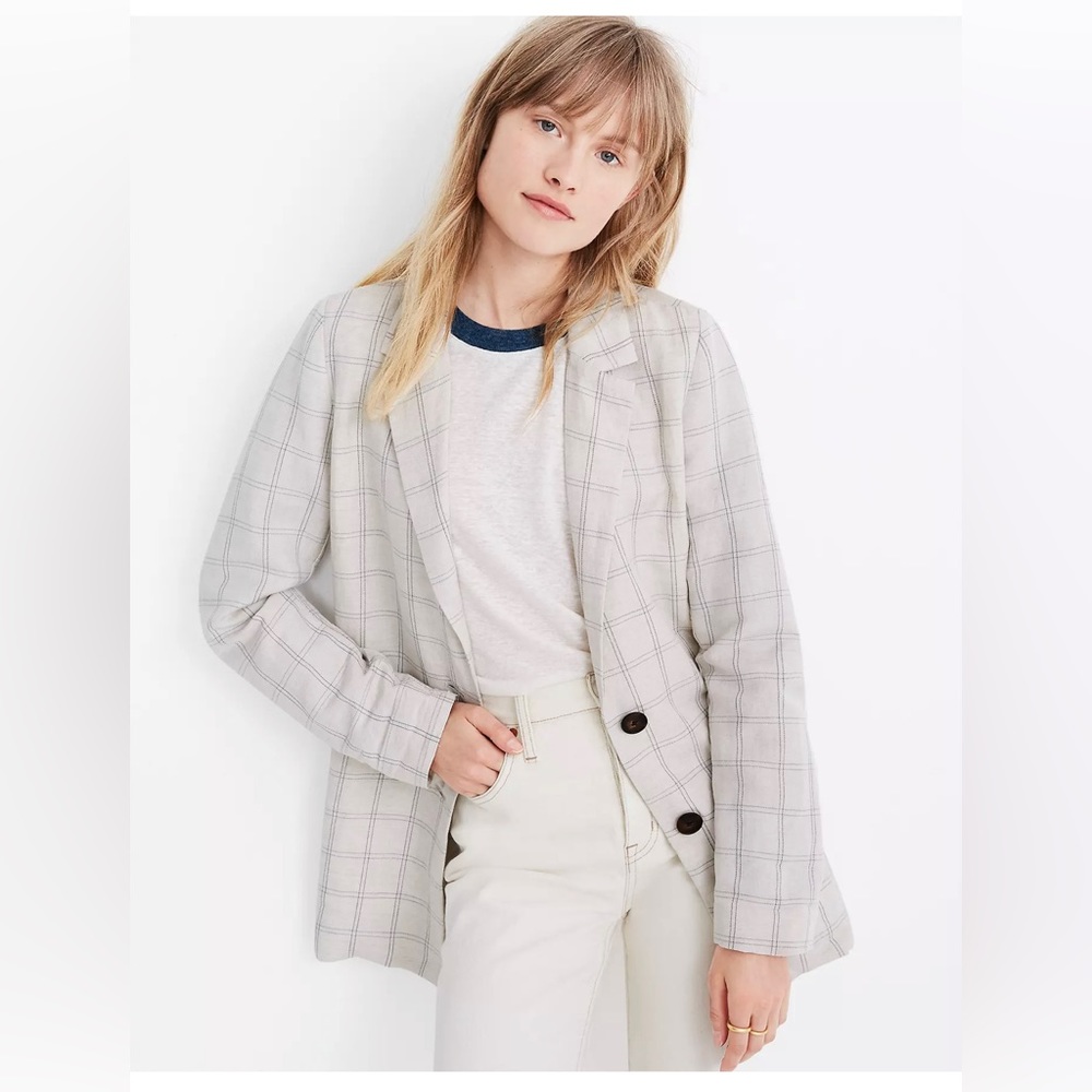Madewell NWOT Dorset Blazer in Windowpane Size Small